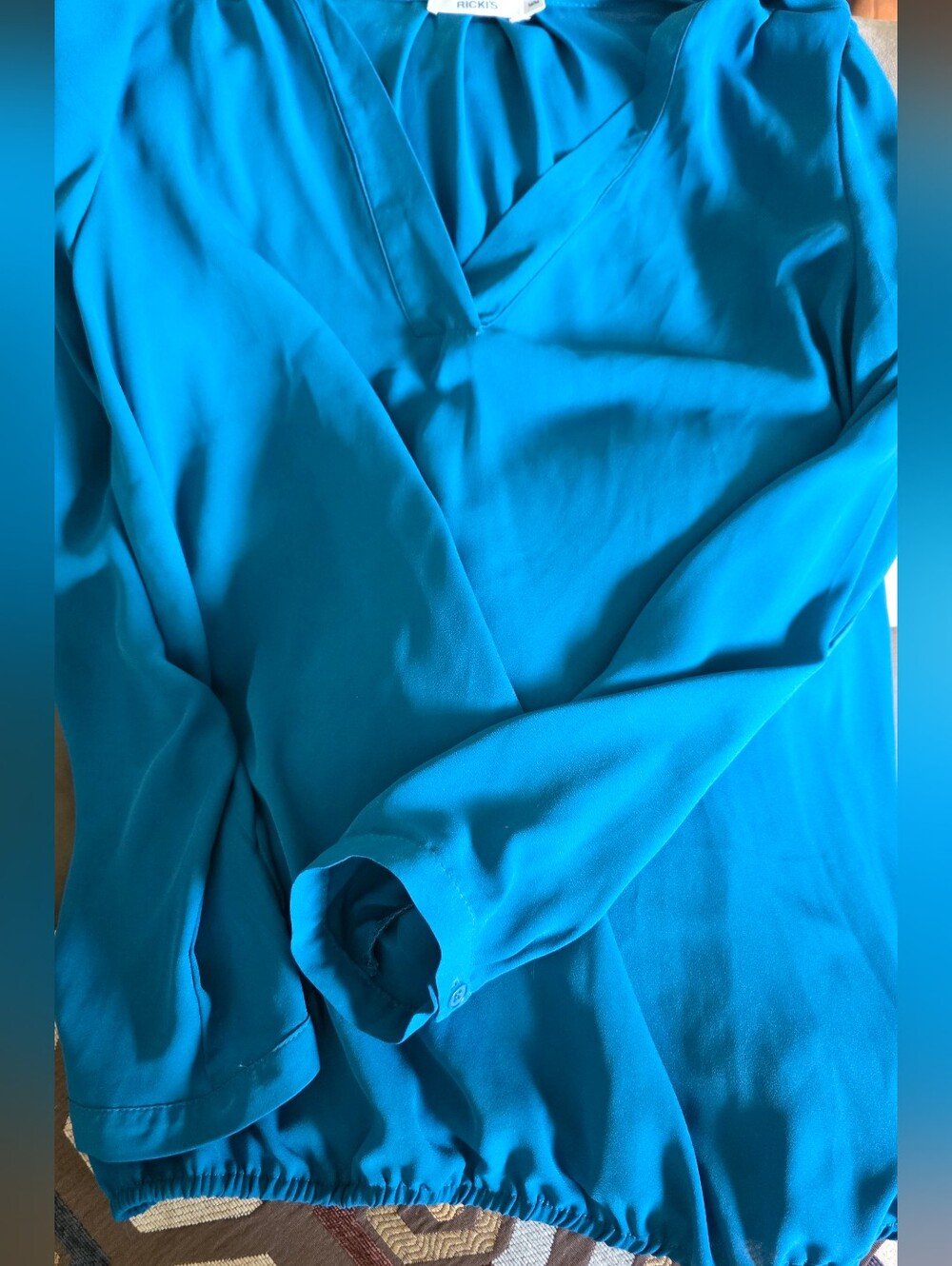 Ricki's Teal V-Neck Long Sleeve Blouse